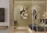 design and render 3d  japandi living room bedroom kitchen